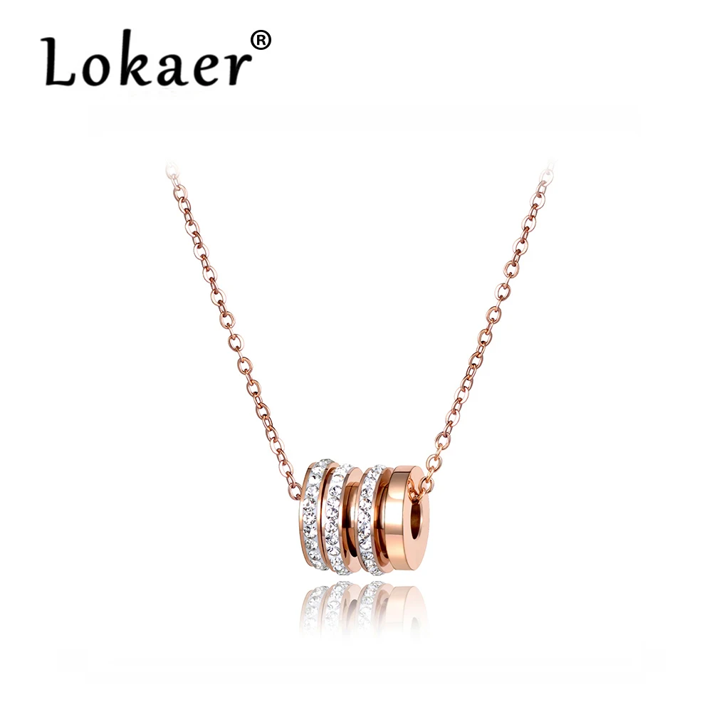 

Lokaer Classic Cubic Zirconia Circle Chokers Necklaces Pave Setting Rhinestone Gold Color Stainless Steel Female Jewelry N18028