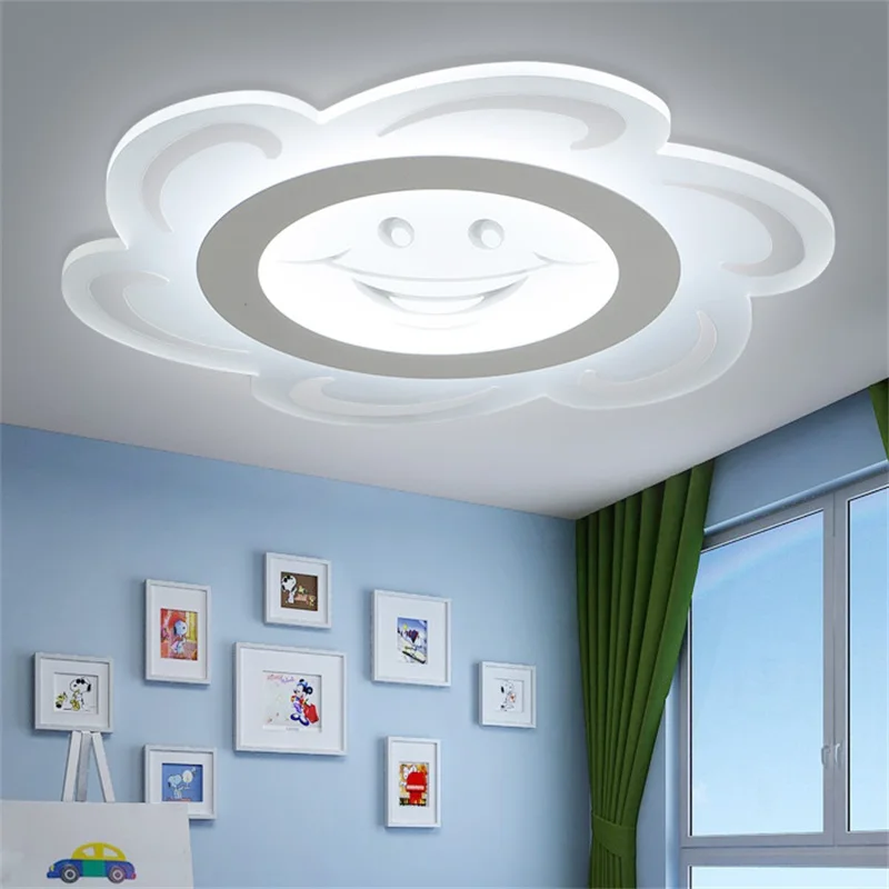

Modern LED ceiling light Children Round smile sun Transparent lamp wireless remote control LED child room decor lighting