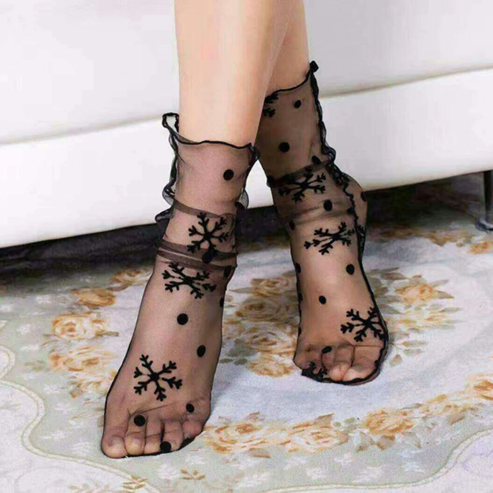 Lot De 5 Paires Chaussettes Femme Dentelle Florale - Taille Unique, Cheville, Pur Coton - Neuves