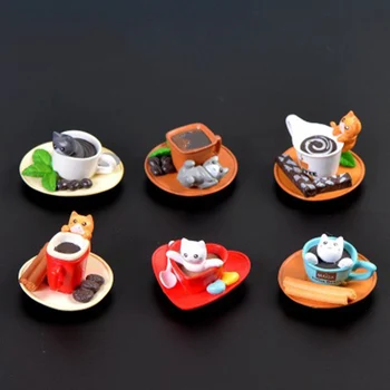 

ZOCDOU 1 Piece Bathe Cat Shower Coffee Cup Kitten Kitty Small Statue Figurine Crafts Figure Ornament Miniatures DIY Home Decor