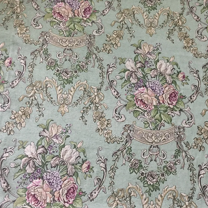 Высококачественный светло-зеленый винтажный цветок искусственный шелк мягкий толстый синель плетение, цветок обивка для дивана занавески ткани 280 см Ширина