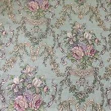 Tela de poliéster suave y grueso de Chenille Floral para tapicería de sofá de 280cm de ancho