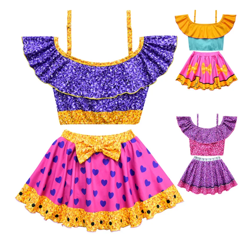 

Summer New Lol Swimming Suit Dress for Girls Bikini Casual Beach Children Kids Costume Toddler Two Piece Girls Clothing 8 9years