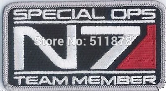 

3" Mass Effect N7 Special Ops Team Uniform Embroidered sew on iron on patch punk rockabilly applique dropship x'mas gift