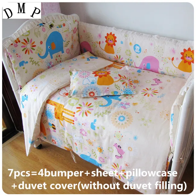 

Promotion! 6/7PCS Baby Crib Bedding Set cotton bed around ,duvet cover,the cotton baby bed around ,120*60/120*70cm