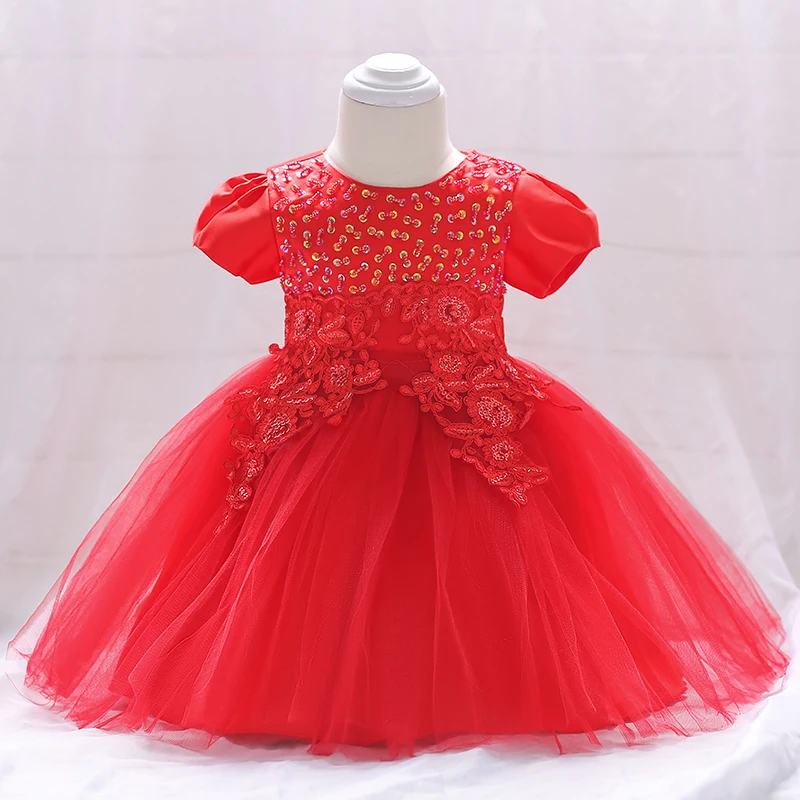 Baby dress Baby birthday dress Sweet Flower Birthday Baby Girl Dresses For Baptism Infant Party Princess Lace Christening Gown