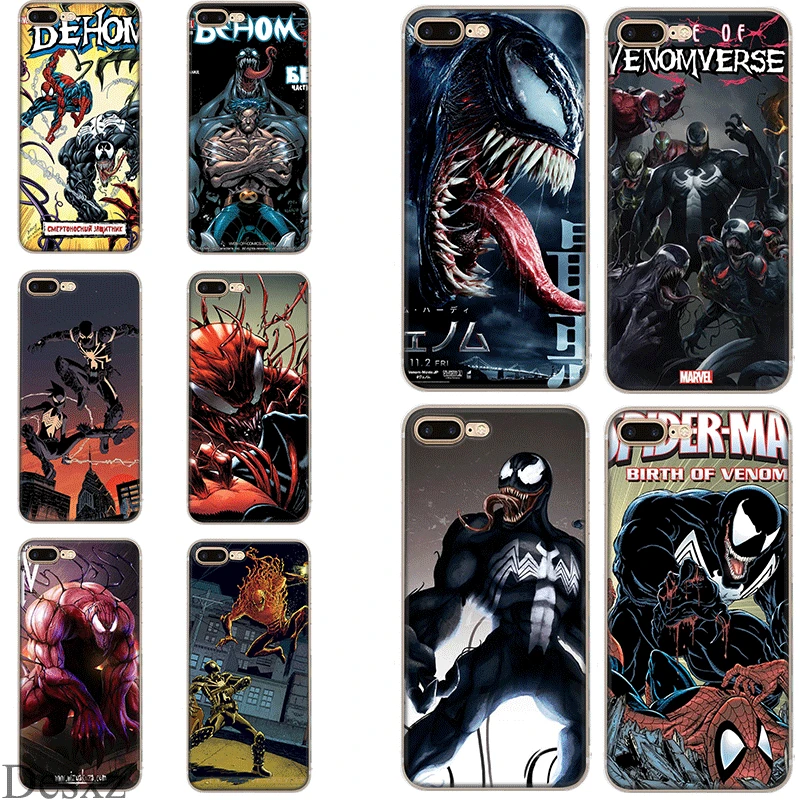 

Mobile Phone Case for iPhone 7 8 Plus iPhone 11 Pro XR X XS Max 5 5s SE 6 6s Cover Venom Comic Bag