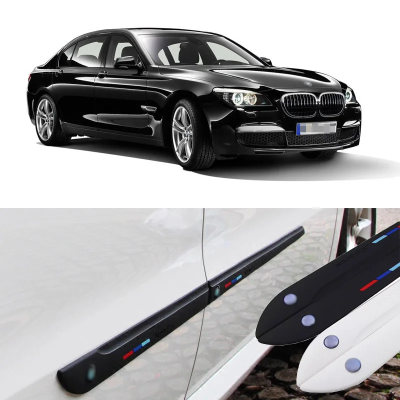 

Car-styling 4pcs Side Doors Rubber Bumper Protector Guard Scratch Sticker Trim For BMW Vehicle