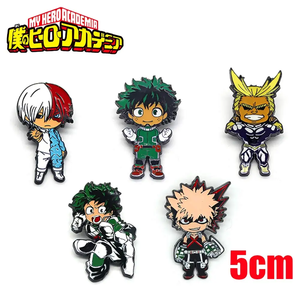 

Wellcomics My Hero Academia Izuku Midoriya Katsuki Bakugou All Might Shoto Todoroki Metal Badge Pin Brooch Cosplay Collection