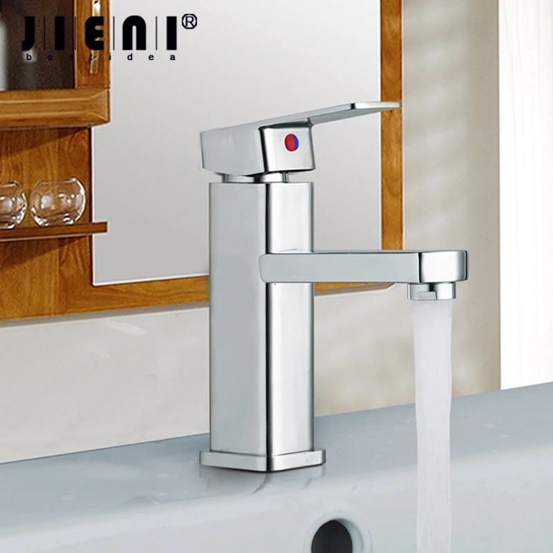 JIENI Bathroom Faucet Basin Sink Tap Hot and Cold Water Mixer Tap Deck