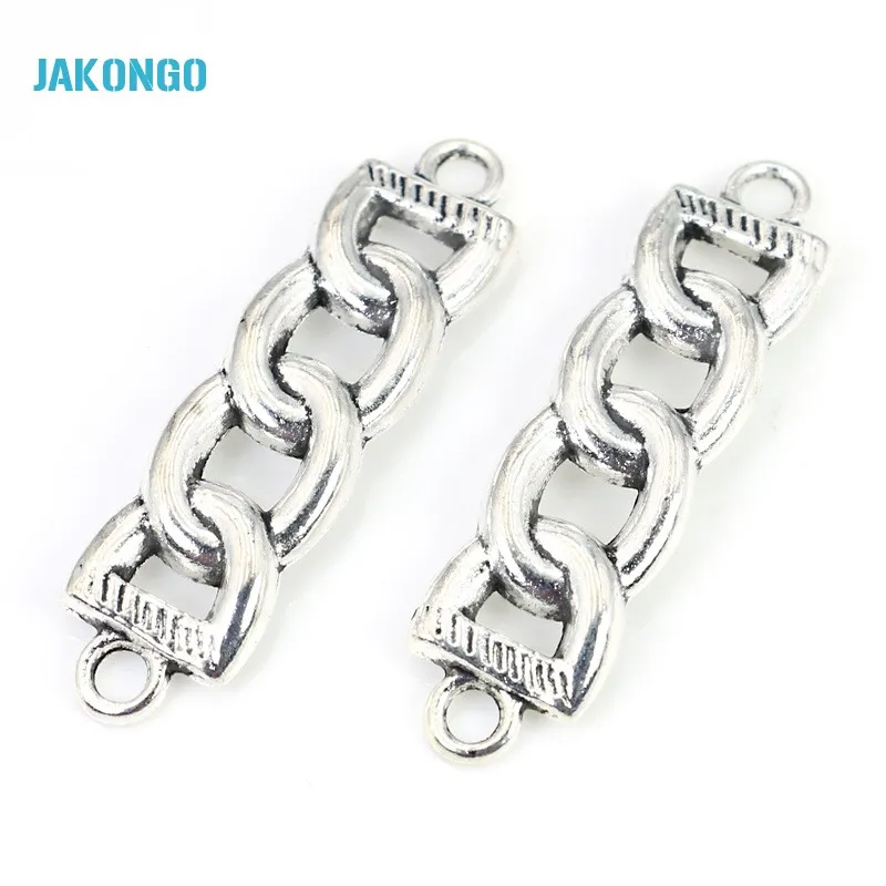 8pcs Antique Silver Plated Chain Link Connectors fit Jewelry Making
