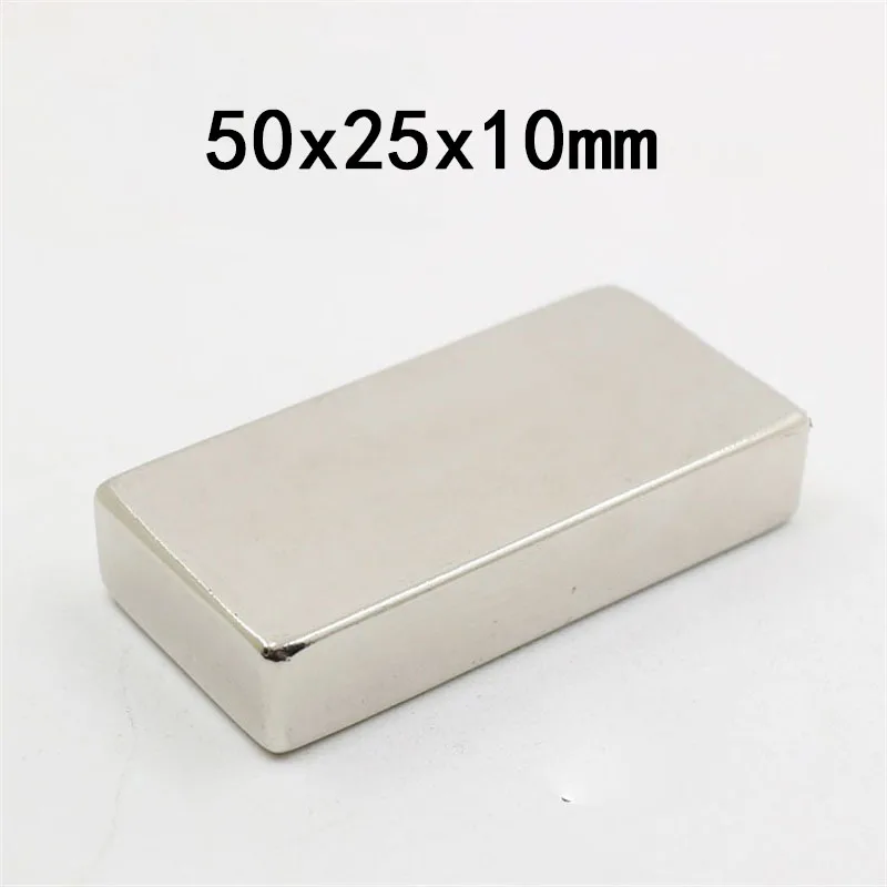 

1pcs Super Strong Cuboid Block Neodymium Magnet Rare Earth N35 50x25x10 mm Hot Sale
