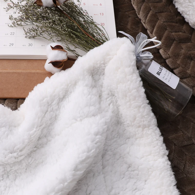 Супер мягкие фланелевые шерстяные одеяла для кровати, однотонные Реверсивные одеяла из искусственного меха норки для детей и взрослых, зимние теплые клетчатые одеяла