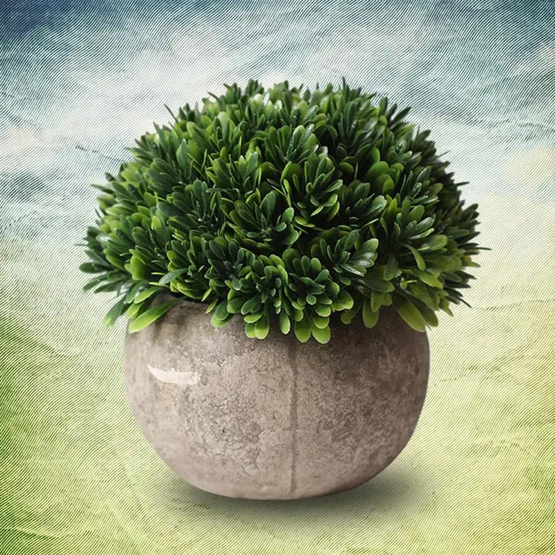 Artificial Plant Vintage Plastic Potted Green Fake Plant Decor Plant Artificial Planters Indoor