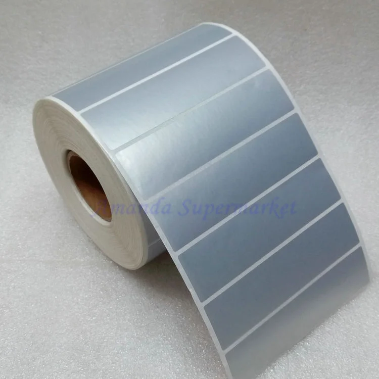 Matte Silver PET Blank Label Waterproof Tear resistant Oilproof 2000 Pieces 70mm x 20mm 2.75*0.78"