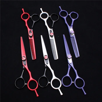 

2Pcs 5.5 inch JP 440C Customized Logo Professional Hairdressing Scissors Cutting Shears Thinning Scissors Styling Tool
