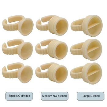 

100pcs Disposable Permanent Makeup Ring cup NO Divider Soft Silicone Tattoo ink Eyebrow Lip Tattoo Pigments Holder Rings Contain