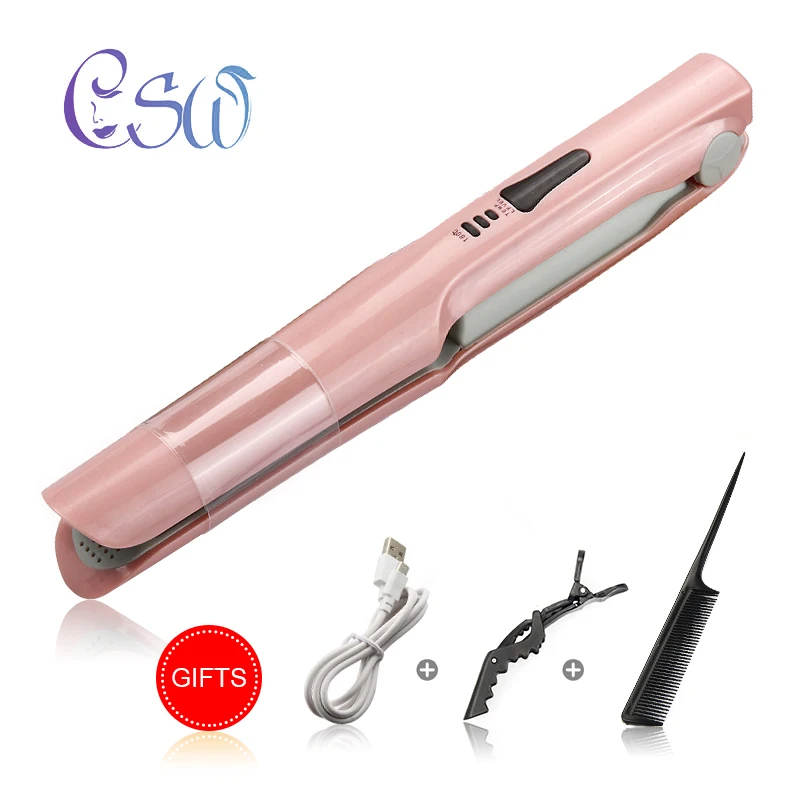 

CSW 3-in-1 USB Fast Charge Heating Plywood Straight Hair Curler Dual-Use Tools Wireless Straightening Board Negative Ion