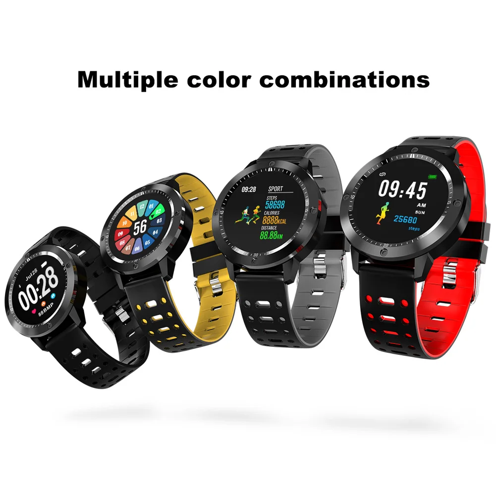 Smart Watch Waterproof Tempered Glass Fitness Tracking Heart Rate Monitor Sport Wristwatch HSJ-19
