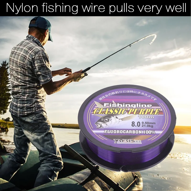 

New 100m Fishing Line Nylon Fluorocarbon Fishing Wire Leader Line Strong Pull Line Fishing Tackle Accessories
