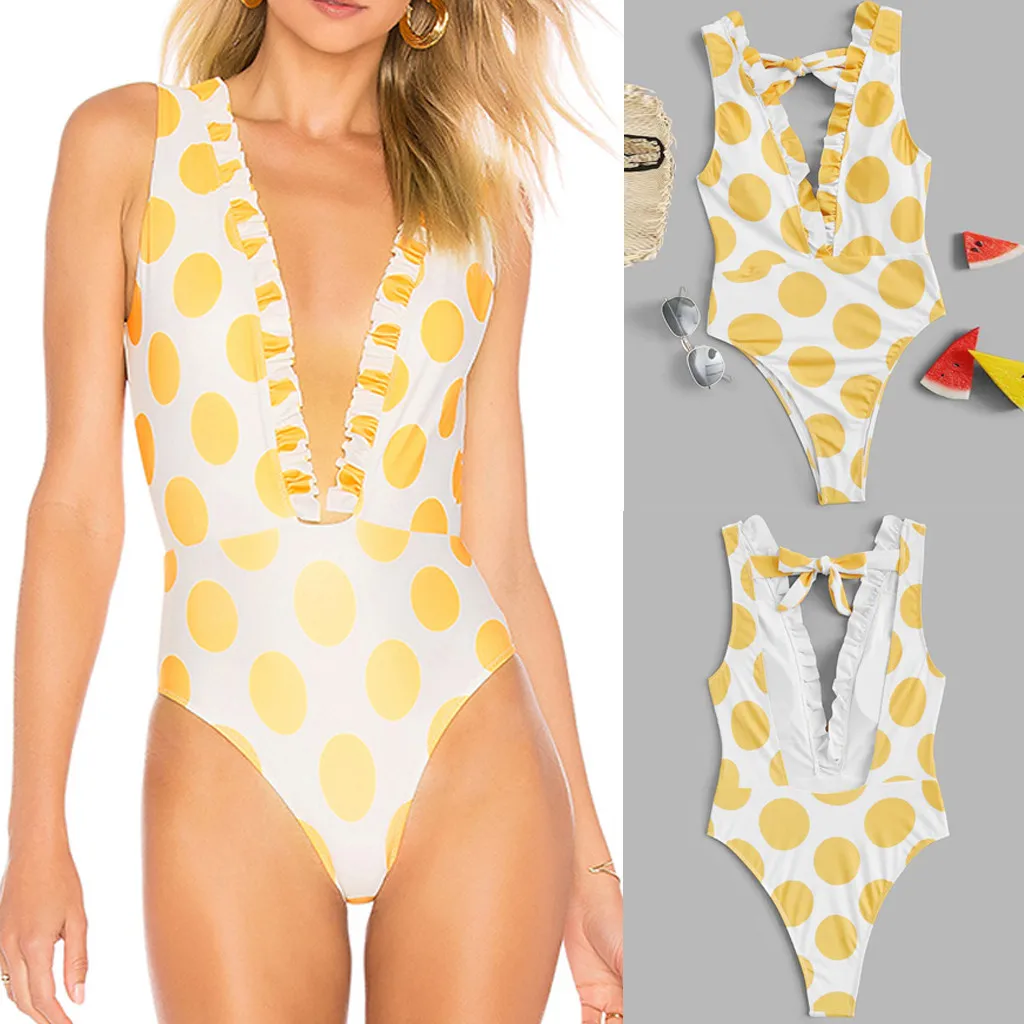 

Women's Swimming Suit Sexy Bikini Swimsuit Women One Piece Push Up Printed Bikini Beach Bathing Monokini Swimsuit Swimwear