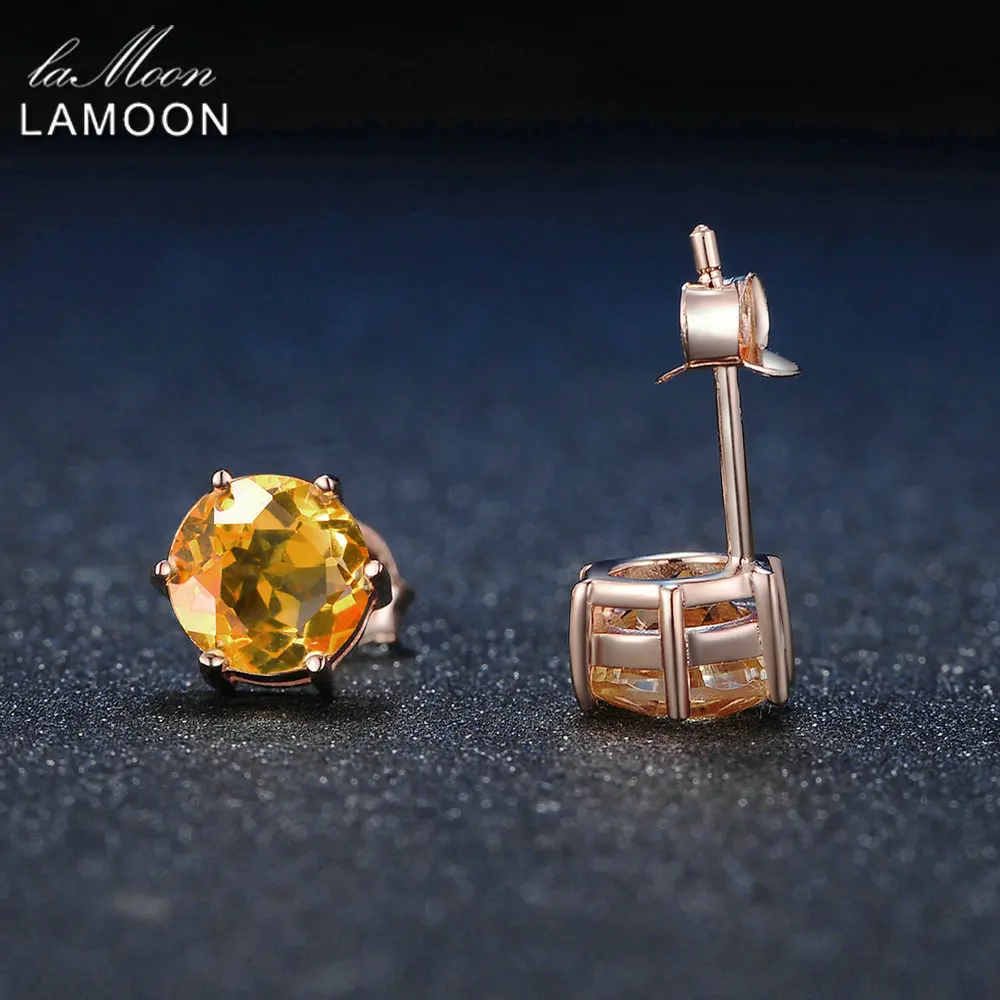 925 пробы серебряные серьги гвоздики от Ламода ювелирные украшения 7 мм 1.2ct мозаика