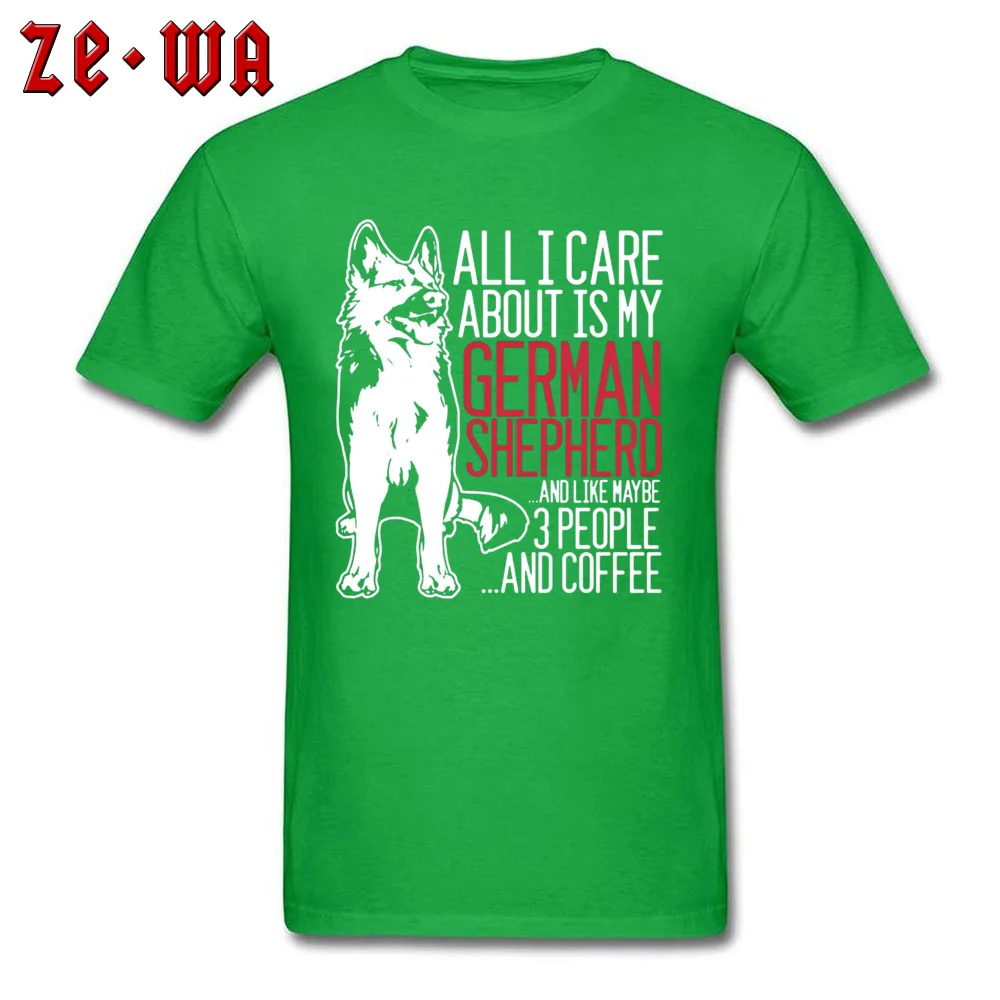 Crew Neck Summer All Cotton Men's T Shirt Normal Short Sleeve Tops & Tees On Sale Casual T Shirt Wholesale All I Care About Is My German -2598 green