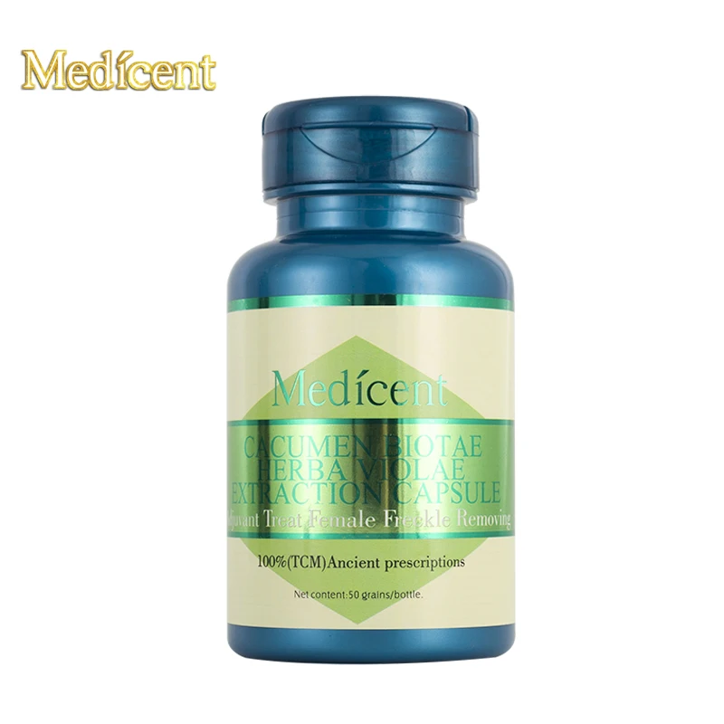 

Medicent Cacumen Biotae Herba Violae Extraction Capsule, Adjuvant Treat Female Freckle Removing, Female Freckle removing, 50pcs