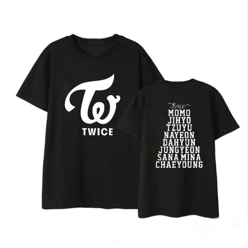 

Kpop TWICE Member Name Album Fan Club Shirts HipHop Casual Loose Clothes Tshirt T Shirt Short Sleeve Tops T-shirt DX805