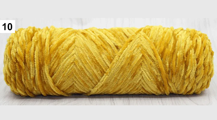 Бархат шениль пряжа полиэстер шелковая смесовая пряжа для DIY Ручная Вязание свитер шарф мягкая пряжа для детского вязания крючком 20 видов цветов - Цвет: Цвет: желтый