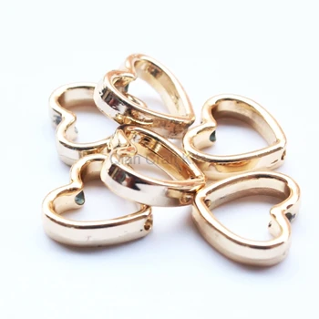

20pcs Heart Beads Gold Spacer Beads, Alloy Metal Jewelry Party Decor Favor Charm Bracelet 13mm beads