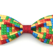 Новинка, Повседневная мода для мужчин, мужские строительные блоки, штамп, галстук-бабочка, платье, женатые, британские, мужские, женские, свадебные, вечерние