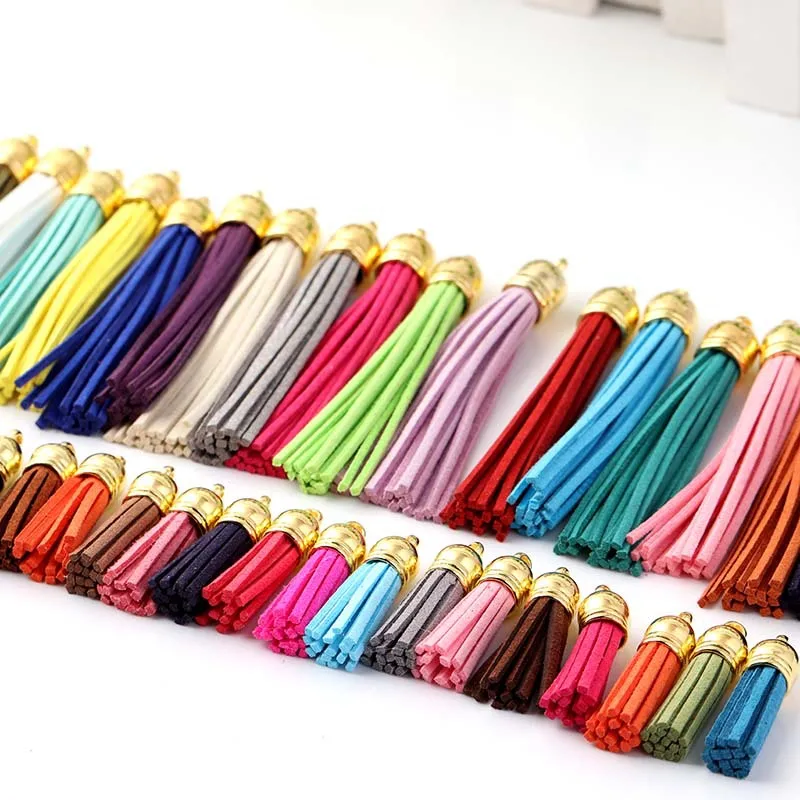 20PC/Lot Imitation Suede Tassel DIY Fringe Keychain Leather Tassels