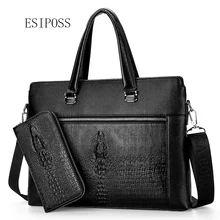 Зимняя мужская сумка деловая повседневная портфель с узором «крокодиловая кожа» Искусственная Кожа Мужская сумка мужская сумка для ноутбука Сумки