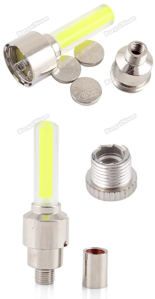 bargainium Helpful! 4 X Motor Bike Car Tyre Tire Valve Wheel LED Light Yellow Hottest! | Спорт и развлечения