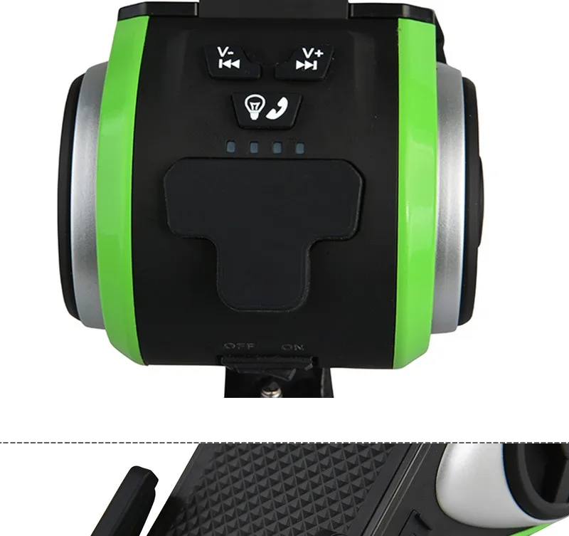 Top ROCKBROS 5 In 1 Double LED Bicycle Light+Bluetooth Audio MP3 Player Speaker+Charging Power Bank+Ring Bell+Bicycle Phone Holder 13