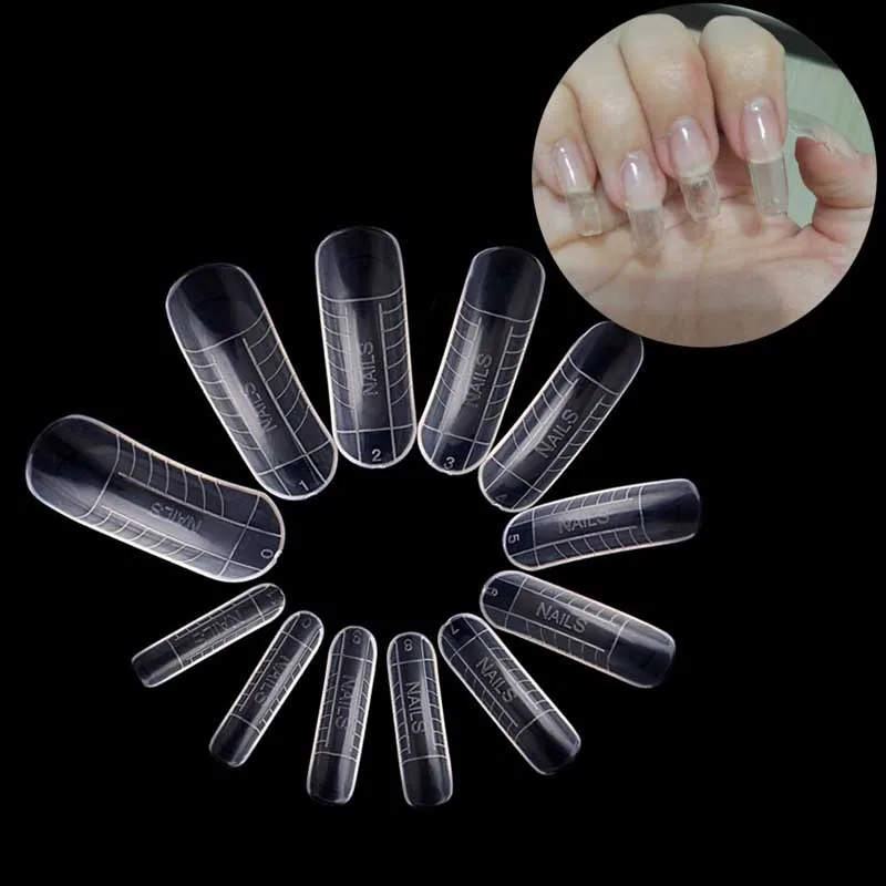 

120Pcs/Set Clear False Nail Tips Quick Building Mold Nail Tips Nail Art UV Builder Poly UV Gel Manicure Tools
