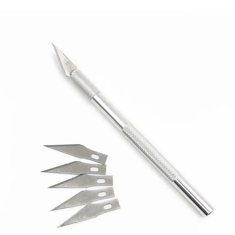 

New WLXY-9309 Aluminum Precision Art Knife Model Carving Graver Knife with 5 Blades Model Making Tools Metal Engraving Knife