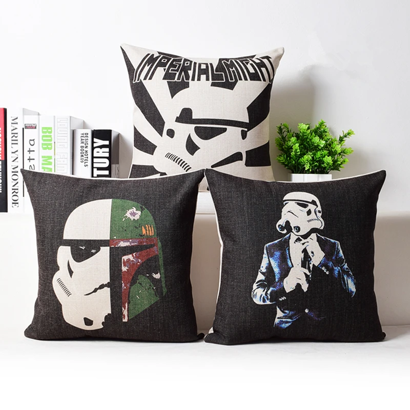 Creative Star Wars Cotton linen Square Back Waist Cushion Car Sofa