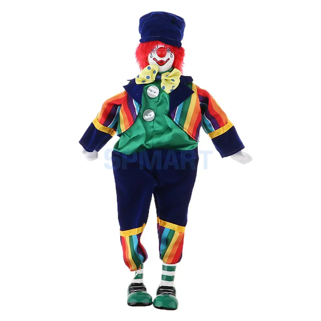 35cm Porcelain Doll Sad Crying Clown Wearing Comedian Outfits Funny Doll Toy Party Decoration