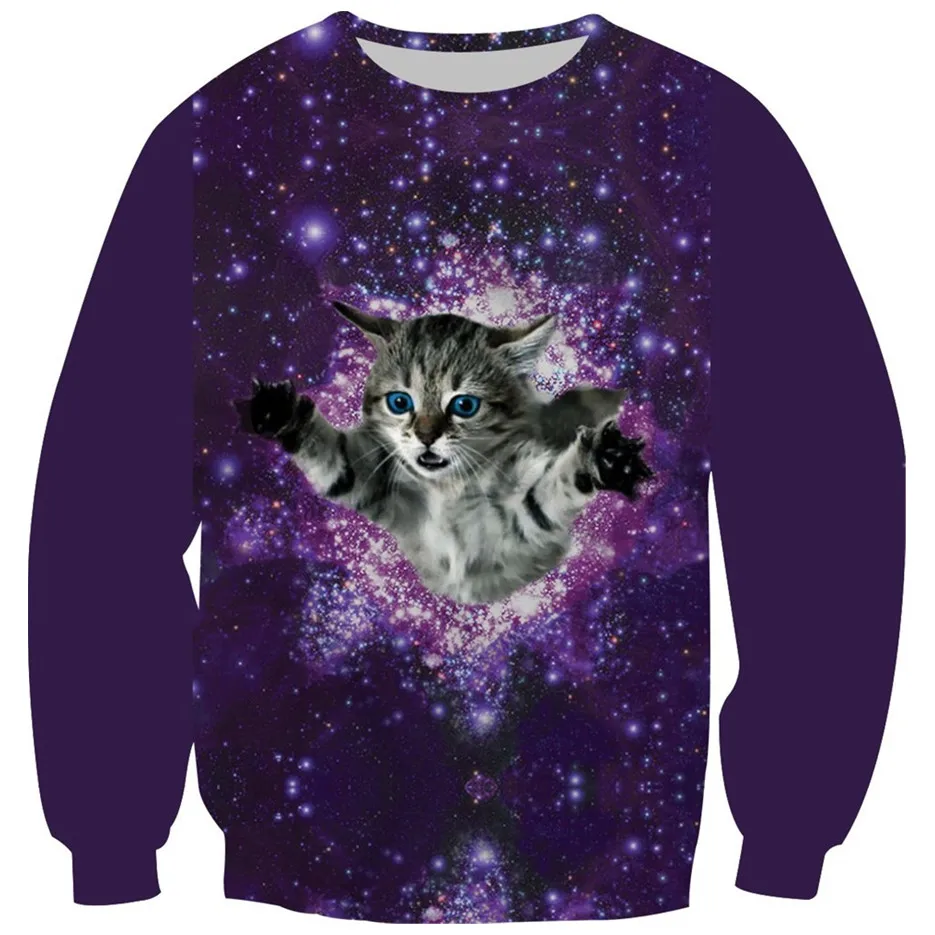 Sweat Shirt Imprime En 3d Pour Enfants Motif Galaxie Chat Crane De Putin Sweat Shirt A Capuche Garcon Et Fille Decontracte Interieur En Polaire 18 Aliexpress