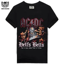 Venda quente 2015 de Rock t camisa impressão camisa do verão t para homens de Alta qualidade AC DC t shirt T-shirt XXXL camiseta de Rock do vintage