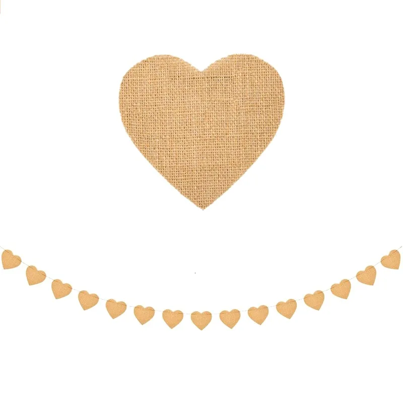 15 шт конфеты бар сердце печати баннер Hessian Вымпел брезентовые флажки для вечерние украшения