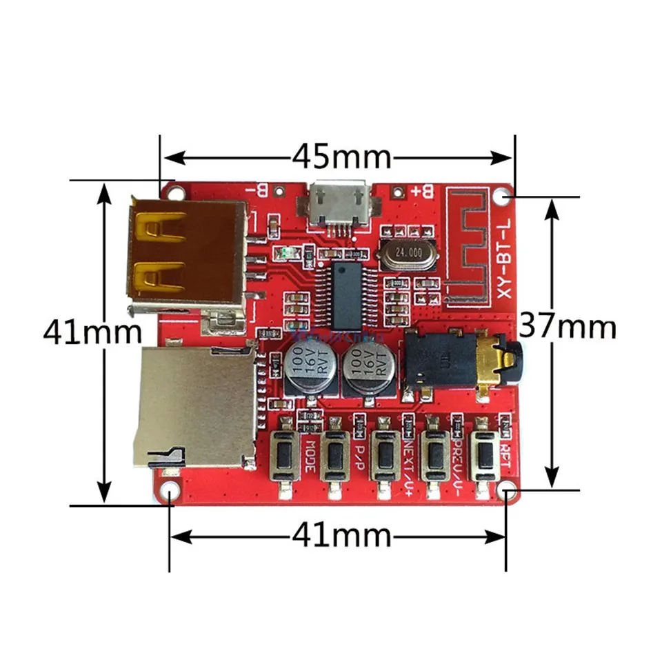 YKSO 3.7-5V Wireless Bluetooth MP3 Decoder Board MP3 Players Accessories Micro USB TF Card Interface MP3 Decoder (3)