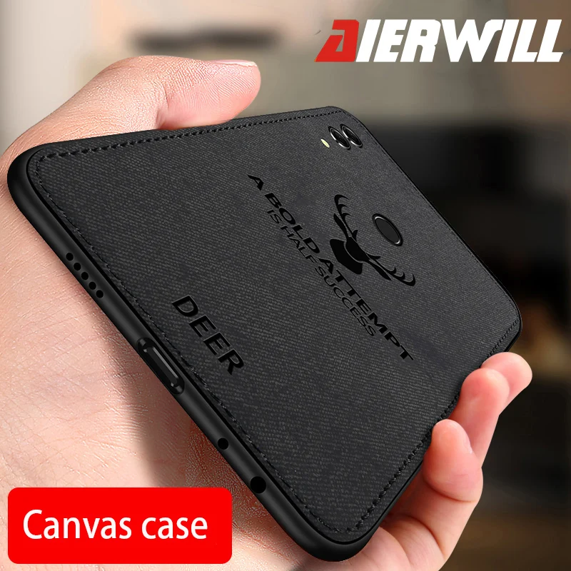 

For Huawei Honor 8C Case Cloth Distressed Hard Back Phone Cases Soft Frame Fabric Fundas For Cover Huawei Honor 8C case honor8C