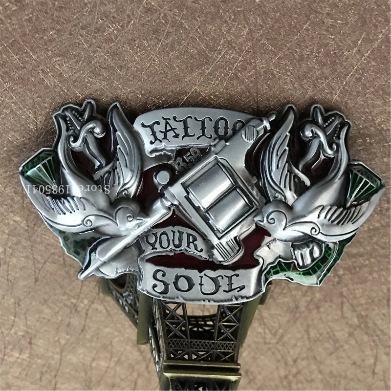 

Sale Tattoo your soul Metal Belt Buckle Fashion Letter Buckles Fit 4cm Wide Belt Men,Women Jeans,Clothes accessories