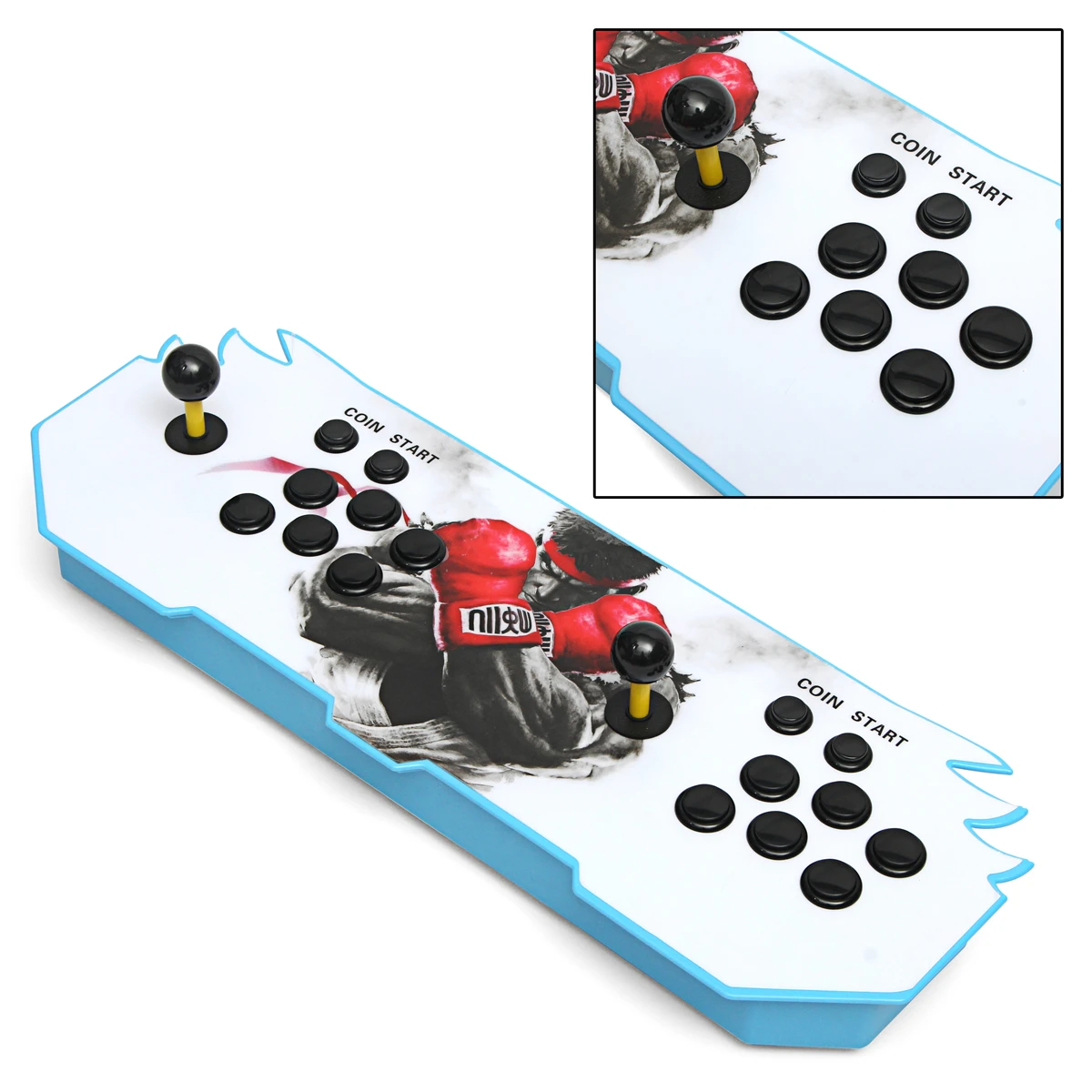 

Key 6s 1388 in 1 Game Arcade Console usb Joystick Arcade Buttons with LED Glowing Light with Black Joystick Gamepad