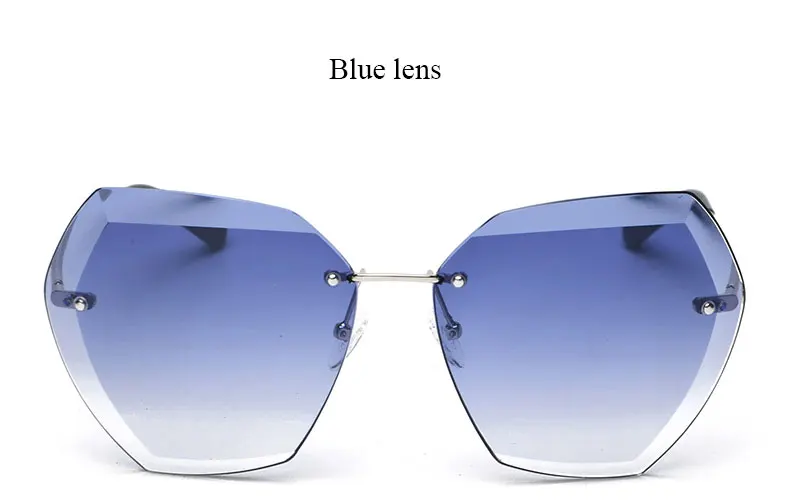 Роскошные модные винтажные металлические ретро женские безразмерный негабаритный прозрачные солнцезащитные очки, прозрачные линзы, брендовые дизайнерские солнцезащитные очки - Цвет линз: YF93 Blue Lens