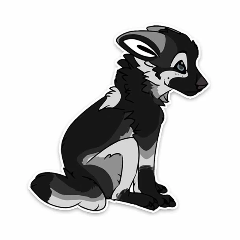 Yjzt 13cm 13 5cm Cartoon Cute Little Wolf Decoration Car Sticker Decal Pvc 5 0903 Aliexpress