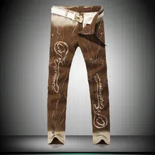 2016 Painted Cowboy Music Rock Men s Stage Slim Small Flower Pants Autumn Winter Explosion Models